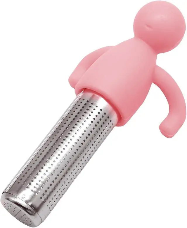 Alt view image 7 of 7 - Removable Tea Infuser, Stainless Steel, Pink | For Loose Tea, Extra Fine Mesh, Steeper Filter