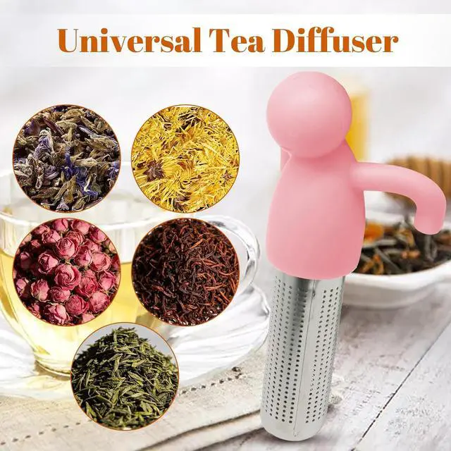 Alt view image 6 of 7 - Removable Tea Infuser, Stainless Steel, Pink | For Loose Tea, Extra Fine Mesh, Steeper Filter