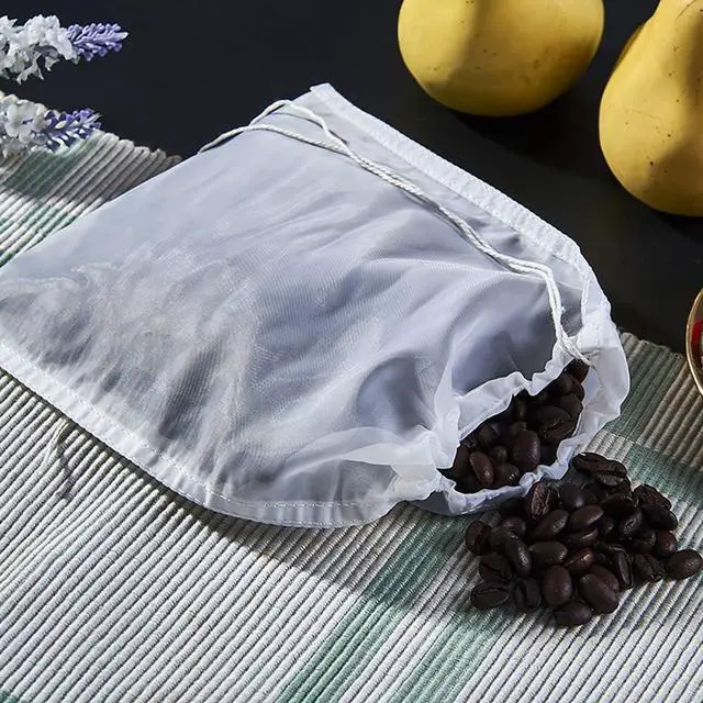 Alt view image 3 of 7 - 3Pcs Reusable Filter Bags Mesh Nylon Bags for Nut Milk, Coffee, Juice 74 Micron 8" x 12"