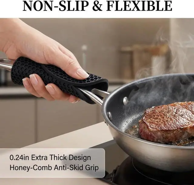 Alt view image 4 of 7 - 4 Pack Silicone Trivets for Hot Dishes | Heat-Resistant Non-Slip Hot Pads for Kitchen Countertops and Tables, Food-Grade Thick Silicone Mats (7.1x7.1in)