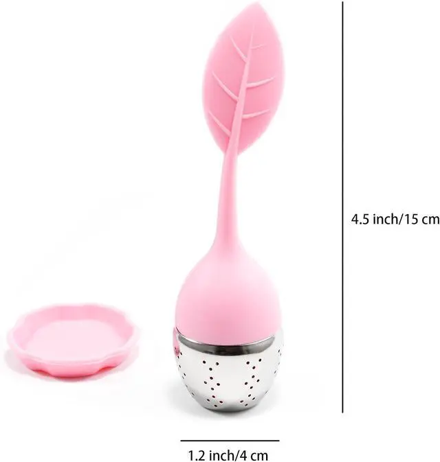 Alt view image 2 of 5 - 1pcs Silicone Stainless Steel Tea Ball 1.5 Inch Tea Infuser Strainers Tea Strainer Filters Tea Interval Diffuser for Tea (pink)
