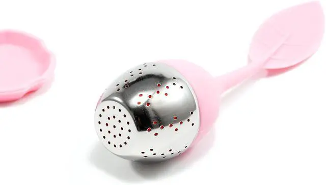 Alt view image 4 of 5 - 1pcs Silicone Stainless Steel Tea Ball 1.5 Inch Tea Infuser Strainers Tea Strainer Filters Tea Interval Diffuser for Tea (pink)