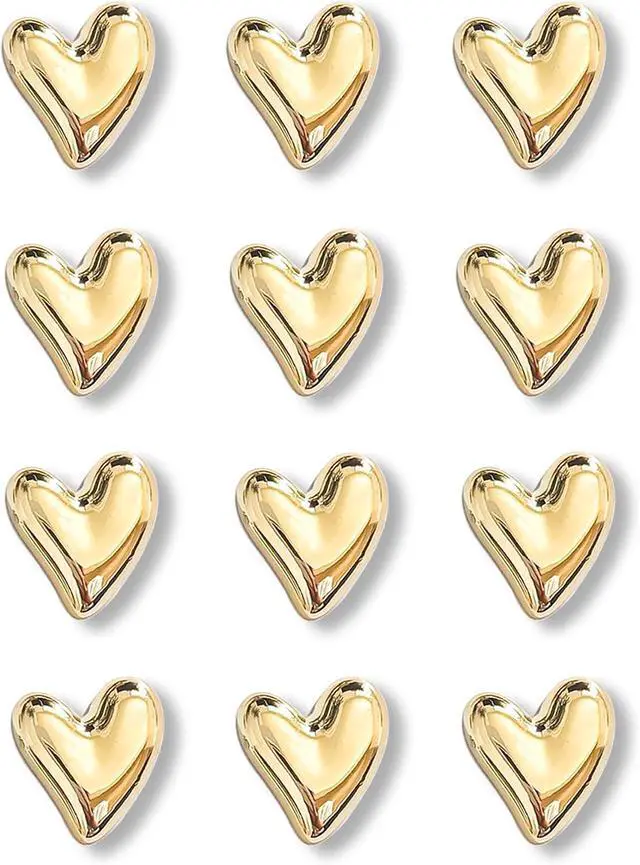 Main image of 18 Pcs Cute Heart Decorative MagnetsGold Fridge MagnetsHome Kitchen Magnets Set Decorative for Office Whiteboards (18 Pcs - Gold)