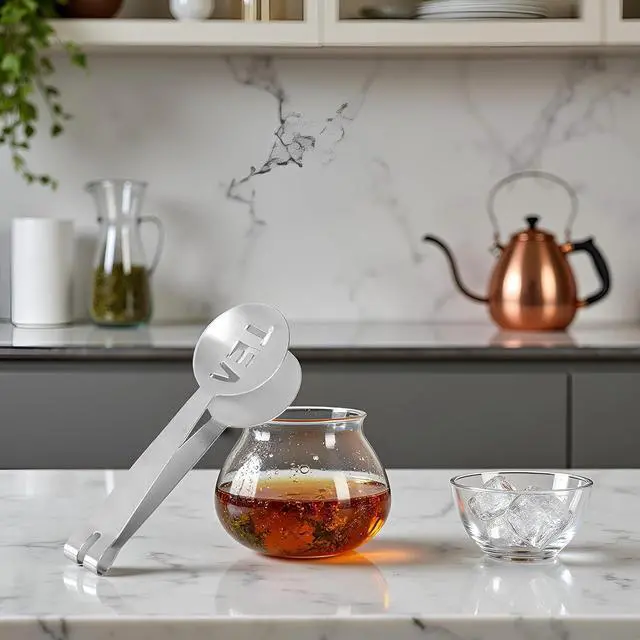 Alt view image 5 of 7 - 1Pc Silver Tea Bag Squeezer,Stainless Steel Oval Tea Bag Squeezer Tongs,Tea Filter Clamp Tea Strainer Holder Clip,Suitable for Gripping Ice Cube,Sugar(12.3cm) Small in Size,Tea Filters