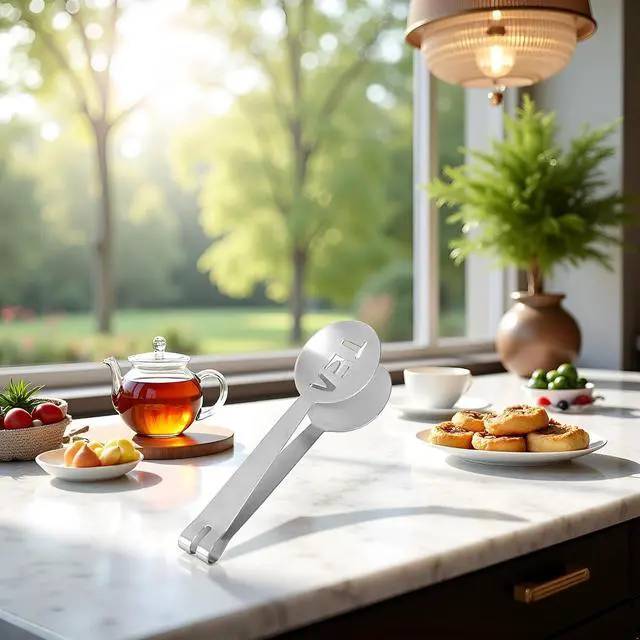 Alt view image 6 of 7 - 1Pc Silver Tea Bag Squeezer,Stainless Steel Oval Tea Bag Squeezer Tongs,Tea Filter Clamp Tea Strainer Holder Clip,Suitable for Gripping Ice Cube,Sugar(12.3cm) Small in Size,Tea Filters