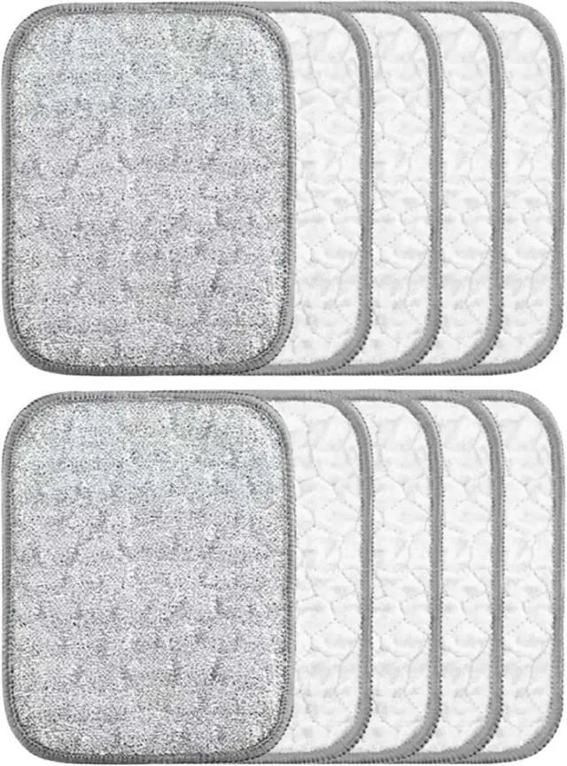 Main image of 10PCS Double-Sided Thickened Wire Dishwashing Rags - Non Scratch Wire Dishcloth & Miracle Wire Cleaning Cloth, Multipurpose Use on Dishes, Pots, Sinks & Kitchen Surfaces (10)