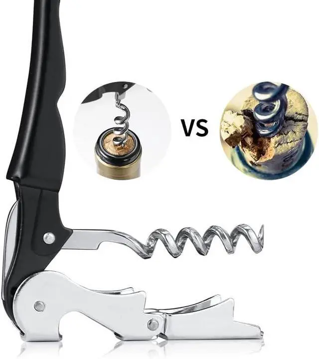 Alt view image 3 of 7 - Professional Waiter Corkscrew Wine Openers Set(2PCS), Heavy Duty Stainless Steel Hinges Wine Key for Restaurant Waiters, Sommelier, Bartenders