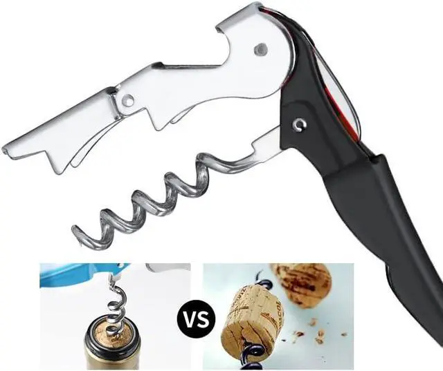 Alt view image 4 of 7 - Professional Waiter Corkscrew Wine Openers Set(2PCS), Heavy Duty Stainless Steel Hinges Wine Key for Restaurant Waiters, Sommelier, Bartenders