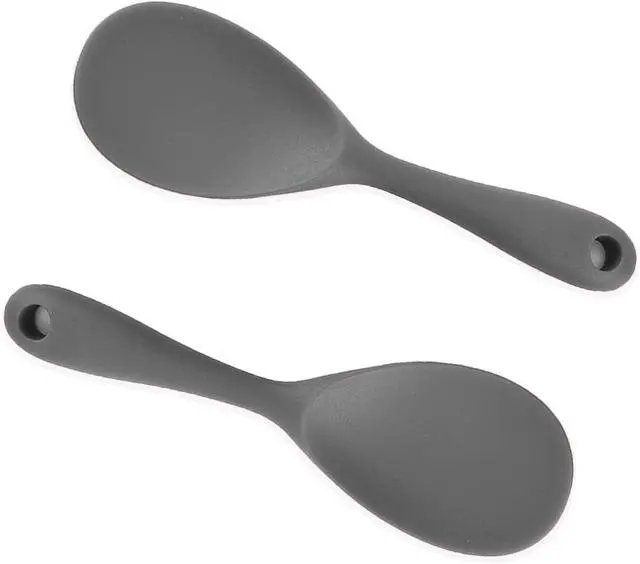 Main image of Dioycli 2 Pcs Rice Spoon Paddle Non-Stick Serving Spoon for Cookers, Grey | Silicone Rice Paddle, BPA-Free & Food-Grade, Heat Resistant up to 446 °F, Kitchen Cooking Rice Scooper for Soup & Salads