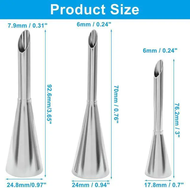 Alt view image 5 of 5 - 6Pcs Cream Icing Piping Nozzle, Stainless Steel | Puff Nozzle Tip, Small Pastry Decorating Tools, Durable Cake Decorating, For Bakers/Cake Lovers