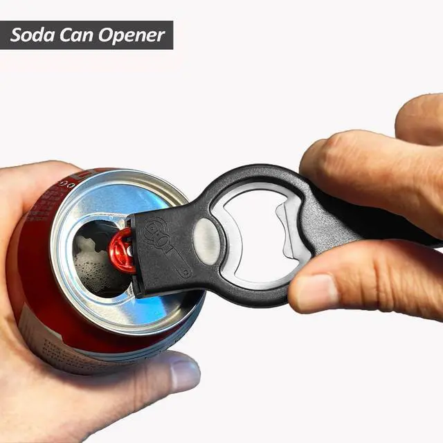 Alt view image 5 of 7 - 2-in-1 Magnetic Soda Can & Beer Bottle Opener-Dual Magnets for Fridge & Cap Catcher, Heavy Duty Stainless Steel, Perfect for Big Hands,Long nails, RV, Bartender, Gift for Father, Black, Openpro 1 Pack