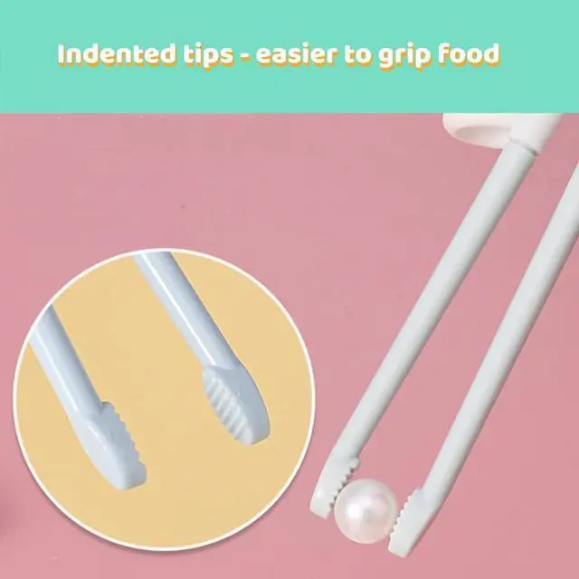 Alt view image 4 of 7 - Training Chopsticks for Kids, Jawbush 3 Pairs Reusable Kids Chopsticks, Cute with Dinosaur Head, Non-slippery Indented Tips and Adjustable Finger Loops, Easy to Use and Clean, Dishwasher Safe