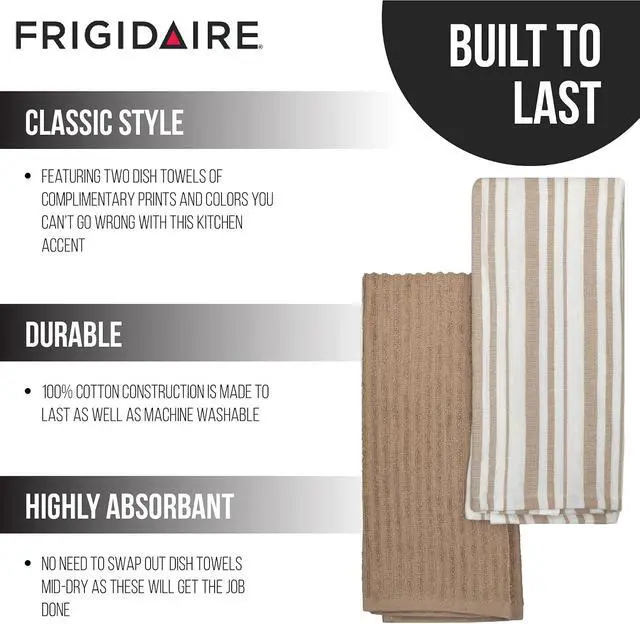 Alt view image 2 of 5 - Clair 2-Piece Cotton Kitchen Towel Set-Beige and Line Print