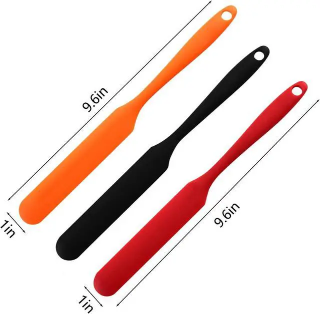 Alt view image 6 of 7 - 3 PackSilicone Jar Spatula, Long Handle Jar Scraper Spurtle, Sourdough Spatula, Non-Stick Heat Resistant Cake Cream Spatulas Set, Small Spatulas for Kitchen Use