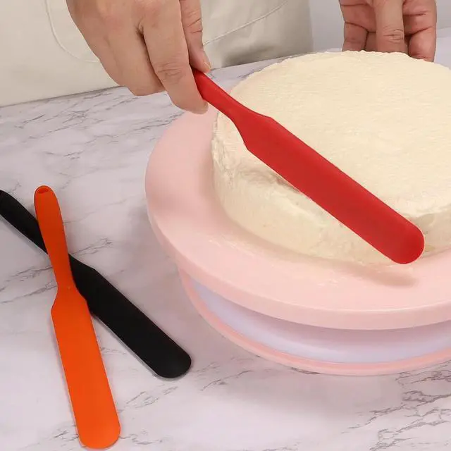 Alt view image 4 of 7 - 3 PackSilicone Jar Spatula, Long Handle Jar Scraper Spurtle, Sourdough Spatula, Non-Stick Heat Resistant Cake Cream Spatulas Set, Small Spatulas for Kitchen Use