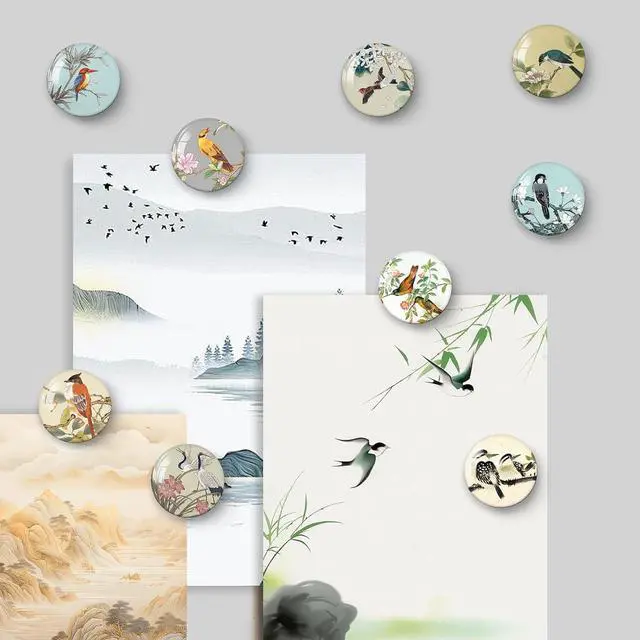 Alt view image 4 of 6 - MORCART 16PCS Bird Fridge Magnets, Cute Decoration for Refrigerator Locker Whiteboard Decorative Magnetic Board Cabinets Classroom Office Cubicle