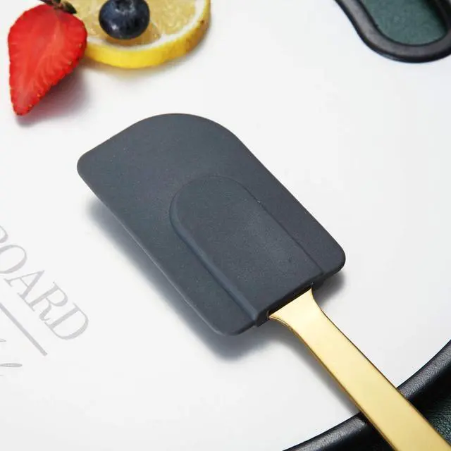 Alt view image 3 of 6 - Gold Silicone Spatulas, Berglander Flexible Scrapers Baking Mixing Tool With Titanium Gold Plating, Baking Tools, Heat Resistant, Dishwasher Safe, Easy to Clean