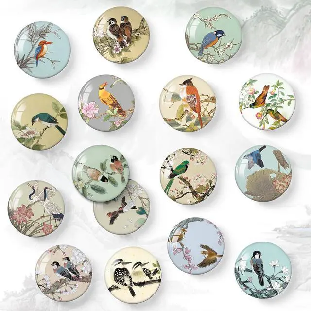 Alt view image 5 of 6 - MORCART 16PCS Bird Fridge Magnets, Cute Decoration for Refrigerator Locker Whiteboard Decorative Magnetic Board Cabinets Classroom Office Cubicle