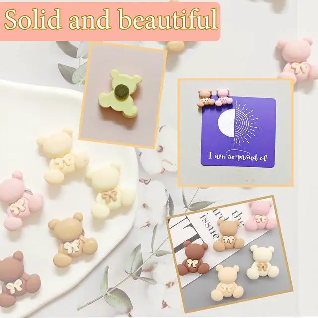 Alt view image 6 of 7 - YOJO 15Pcs Strong Fridge Magnets, Cute Bear Shaped Decorative Magnets, Colorful Refrigerator Magnets for Locker, Cabinet, White Board, Kitchen, Office, Classroom
