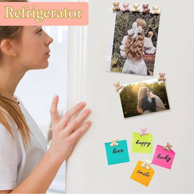 Alt view image 4 of 7 - YOJO 15Pcs Strong Fridge Magnets, Cute Bear Shaped Decorative Magnets, Colorful Refrigerator Magnets for Locker, Cabinet, White Board, Kitchen, Office, Classroom