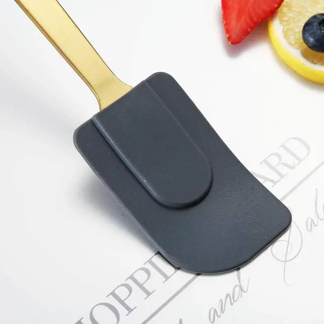 Alt view image 4 of 6 - Gold Silicone Spatulas, Berglander Flexible Scrapers Baking Mixing Tool With Titanium Gold Plating, Baking Tools, Heat Resistant, Dishwasher Safe, Easy to Clean