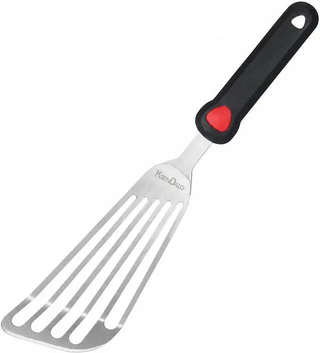 Main image of KSENDALO Thin Flexible & Sturdy Fish Spatula Stainless Steel for Kitchen Cooking Use Fish Spatula Egg Flipper Bbq Flipper Stainless Steel Blade Silicone Handle Heat Resistant Dishwasher Safe-Silver