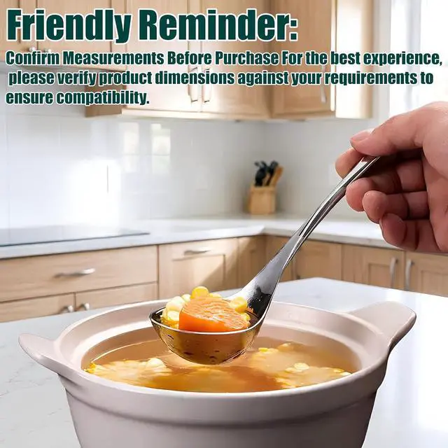 Alt view image 3 of 7 - Small Ladle Spoon for Gravy, 8" 304 Stainless Steel Ladle with Hollow Handle,1-Pack