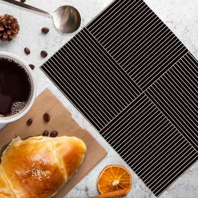 Alt view image 2 of 7 - Black Gold Boho Line Abstract Kitchen Towels, Mid Century Modern Dish Towels, Black and Gold Minimalist Decorative Hand Tea Towel for Bathroom Kitchen, 16x24 Inches