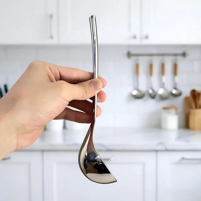 Alt view image 5 of 7 - Small Ladle Spoon for Gravy, 8" 304 Stainless Steel Ladle with Hollow Handle,1-Pack