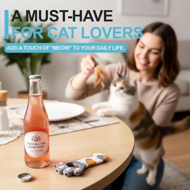 Alt view image 5 of 5 - Cute Cat Paw Bottle Opener Magnet,Refrigerator Magnet Silicone Metal Bottle Opener for Beer Coke Bartender Kitchen Barware Metal Novelty Cute Fun Shape,Unique Birthday Beer Gifts Ideas (Gray)
