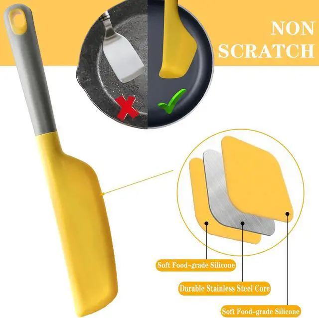Alt view image 3 of 7 - Silicone Omelette Spatula Turner, Flip Fold Omelet Turner, 13Inch | Flexible Egg Flip Tool for Non-stick Pans, Heat Resistant omelette flipper for Kitchen Omelet Pancake Crepes