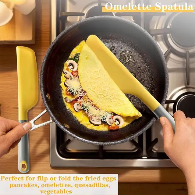 Alt view image 6 of 7 - Silicone Omelette Spatula Turner, Flip Fold Omelet Turner, 13Inch | Flexible Egg Flip Tool for Non-stick Pans, Heat Resistant omelette flipper for Kitchen Omelet Pancake Crepes