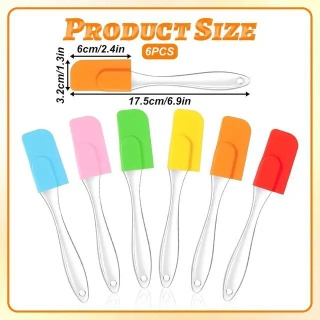Alt view image 4 of 7 - 6Pcs Mini Spatula Silicone Small Rubber Spatulas Mini Kitchen Non Stick Silicone Spatula Miniature for Baking Cooking Mixing Frosting Serving Cookies Cakes Batter, Heat Resistant, Dishwasher Safe