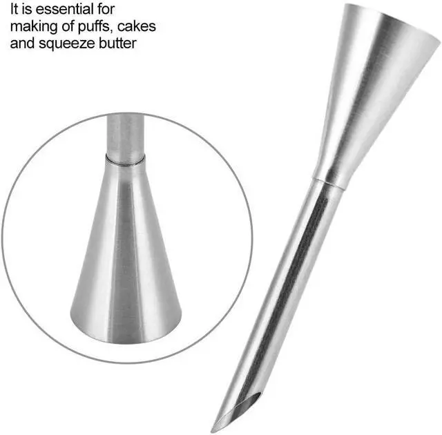 Alt view image 2 of 6 - Cream Icing Piping Nozzle Tips, Stainless Steel Piping Tips Icing Tips Cream Filler Tools for Filling Puffs Donuts Cupcakes Pastries