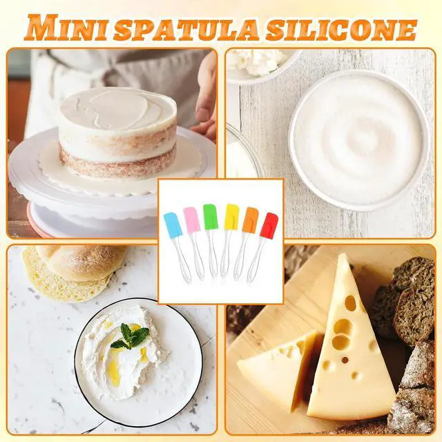 Alt view image 7 of 7 - 6Pcs Mini Spatula Silicone Small Rubber Spatulas Mini Kitchen Non Stick Silicone Spatula Miniature for Baking Cooking Mixing Frosting Serving Cookies Cakes Batter, Heat Resistant, Dishwasher Safe