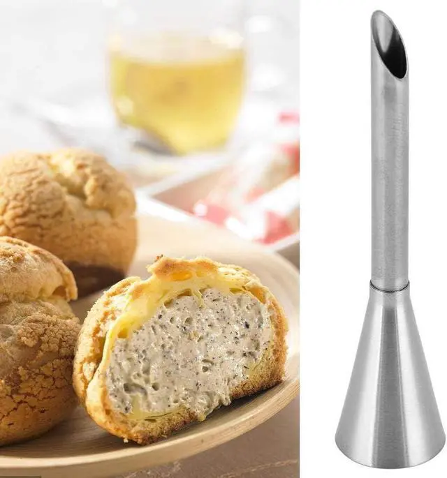 Alt view image 3 of 6 - Cream Icing Piping Nozzle Tips, Stainless Steel Piping Tips Icing Tips Cream Filler Tools for Filling Puffs Donuts Cupcakes Pastries