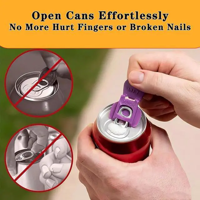 Alt view image 2 of 5 - 6PCS Colorful Can Tab Openers & Leak-Proof Drink Covers One-Hand Soda Can Opener and Reusable Protector Caps for Coke, Beer, Soda, and Aluminum Cans