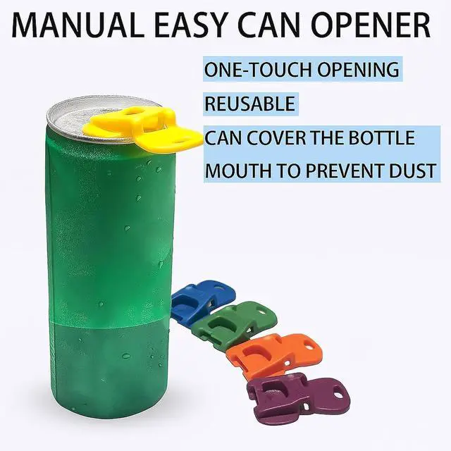 Alt view image 4 of 5 - 6PCS Colorful Can Tab Openers & Leak-Proof Drink Covers One-Hand Soda Can Opener and Reusable Protector Caps for Coke, Beer, Soda, and Aluminum Cans