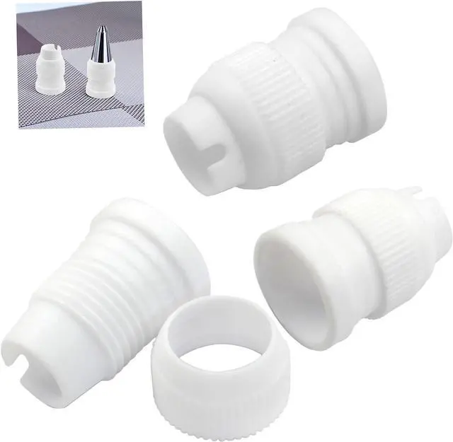 Alt view image 3 of 5 - 12Pcs White Piping Bag Couplers | Small Pipe Tip Coupler, Plastic Standard Couplers for Icing Nozzles, 32 x 23mm/1.26 x 0.9 Inch