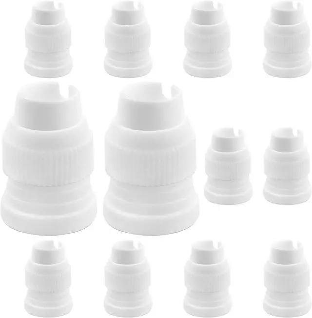Alt view image 5 of 5 - 12Pcs White Piping Bag Couplers | Small Pipe Tip Coupler, Plastic Standard Couplers for Icing Nozzles, 32 x 23mm/1.26 x 0.9 Inch