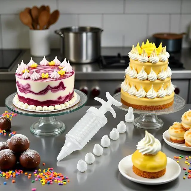 Alt view image 5 of 6 - 1Pc White Pipe Nozzles with Syringe8pcs Plastic Cream Baking Piping Nozzle Dispenser Icing Pastry Tips Tube Decoration Tool, for Cupcake and Cake,Decorating Tools, Kitchen Utensils and Gadgets