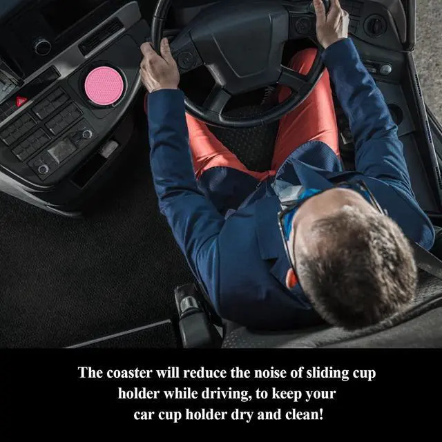 Alt view image 6 of 7 - 4 Pack Car Coasters, 2.75inch Universal Non-Slip Car Cup Holder Coaster for Car, PVC Cup Pad Mat Car Coasters for Cup Holders for Women (Pink)