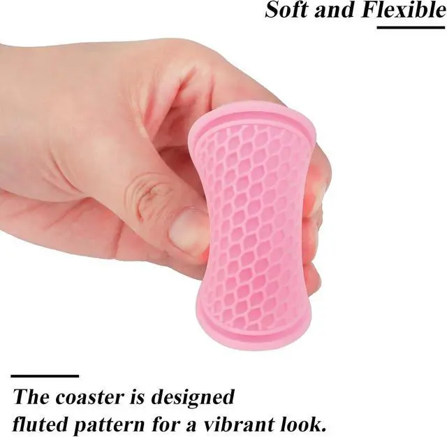 Alt view image 4 of 7 - 4 Pack Car Coasters, 2.75inch Universal Non-Slip Car Cup Holder Coaster for Car, PVC Cup Pad Mat Car Coasters for Cup Holders for Women (Pink)