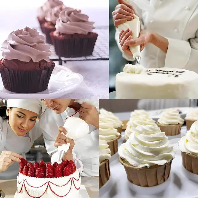 Alt view image 5 of 5 - 3 PCS 1M Cake Piping Tips, Cake Decorating Supplies Piping Tips | Piping Nozzles Decorating Tips, Baking Tools for Buttercream, Icing, Icing, Birthday Cake, Cupcake, DIY Art
