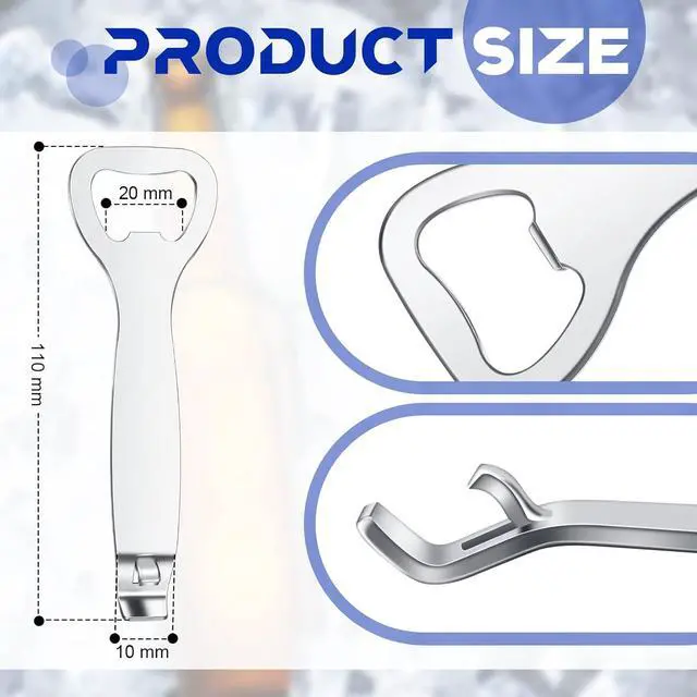 Alt view image 2 of 6 - 3 Pcs Vial Decapper 20mm 13mm Flip Cap Opener Steel,Classic Style | Stainless Steel Cap Remover Tool for Oral Liquid Seal Bottles, Lab Pharmacy Medical Use, Beer Bottle Can Jar Lid Opener