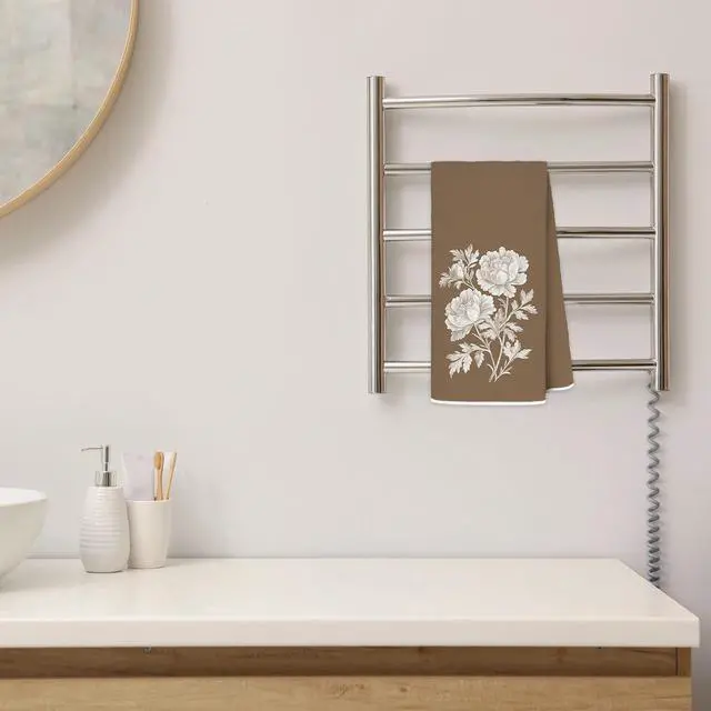 Alt view image 5 of 7 - Vintage Peony Floral Kitchen Towels 16x24 Inch, Farmhouse Botanical Flower Decorative Hand Towels for Bathroom, Neutral Brown Dish Tea Towel Drying Cloth