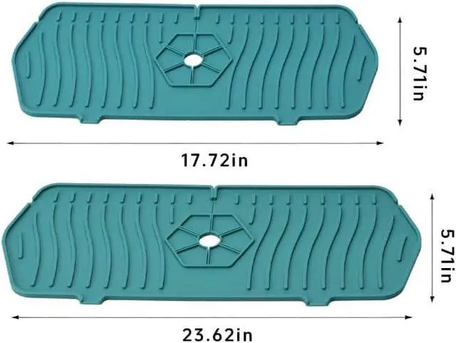 Alt view image 2 of 6 - 1 PCS Kitchen Sink Faucet Mat - 2026 New Foldable Sink Protectors for Kitchen Sink, Multi-Size Silicone Faucet Guard & Draining Mat, Splash Guard Keeps Countertop Dry, for Farmhouse RV Bathroom