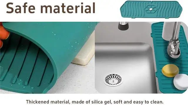 Alt view image 3 of 6 - 1 PCS Kitchen Sink Faucet Mat - 2026 New Foldable Sink Protectors for Kitchen Sink, Multi-Size Silicone Faucet Guard & Draining Mat, Splash Guard Keeps Countertop Dry, for Farmhouse RV Bathroom