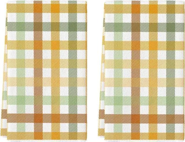 Main image of Artoid Mode Colorful Stripes Fall Kitchen Towels Set of 2 18x26 Inch | Thanksgiving Autumn Hand & Dish Towels,Ultra Absorbent,Seasonal Farmhouse Decoration