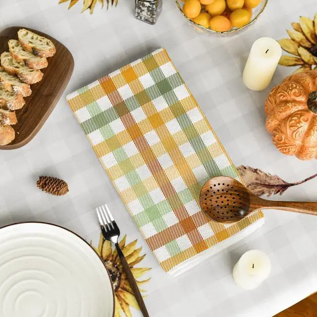 Alt view image 4 of 6 - Artoid Mode Colorful Stripes Fall Kitchen Towels Set of 2 18x26 Inch | Thanksgiving Autumn Hand & Dish Towels,Ultra Absorbent,Seasonal Farmhouse Decoration